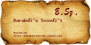 Barabás Szovát névjegykártya